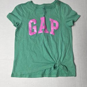Gap t shirt pink shimmer logo tied bow girls Size Large NWT